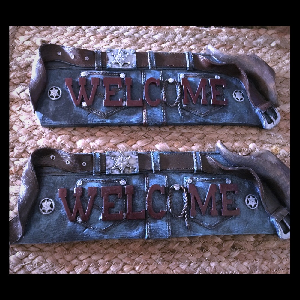 "Welcome" Cowboy inspired signs